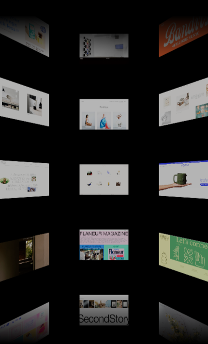 A grid of Squarespace customer websites.